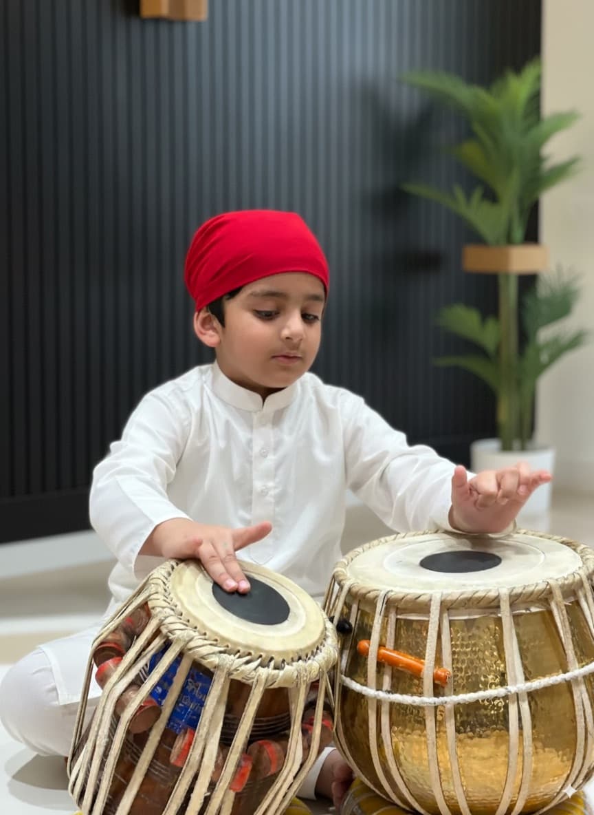 MGSV tabla student practicing in BC